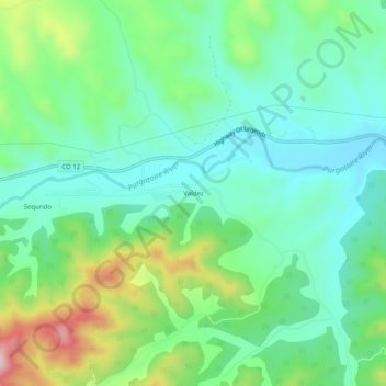 Mappa topografica Valdez, altitudine, rilievo