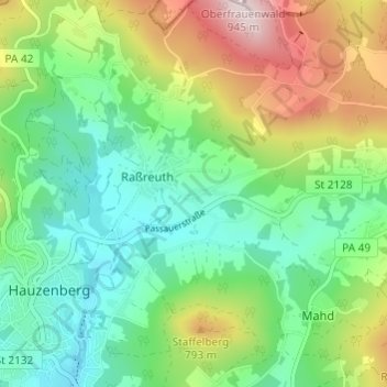 Mappa topografica Kramersdorf, altitudine, rilievo