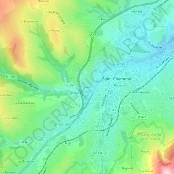 Mappa topografica Paradis, altitudine, rilievo