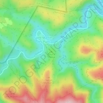 Mappa topografica Four à Chaux, altitudine, rilievo