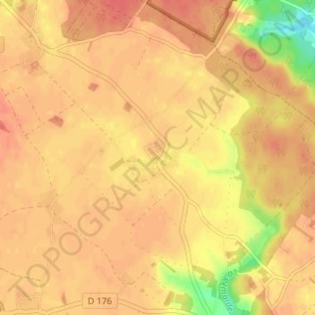 Mappa topografica La Hunière, altitudine, rilievo