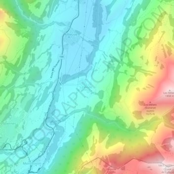 Mappa topografica Lessoc, altitudine, rilievo