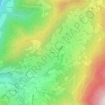 Mappa topografica L'Adret, altitudine, rilievo