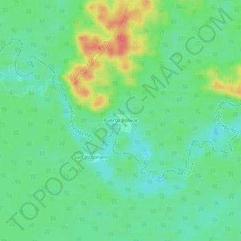 Mappa topografica Puerto Bolivar, altitudine, rilievo