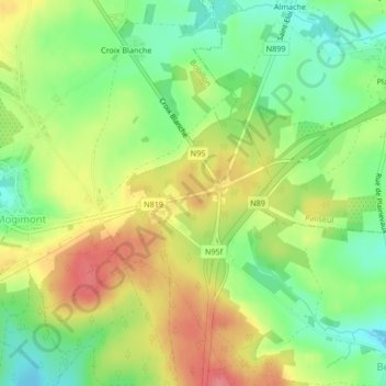 Mappa topografica Menuchenet, altitudine, rilievo
