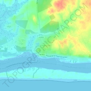 Mappa topografica El Rompido, altitudine, rilievo