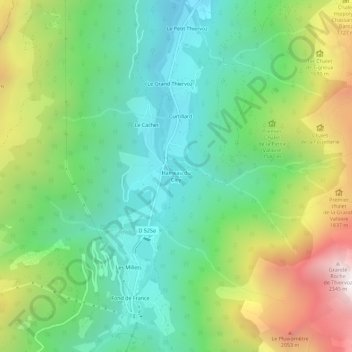 Mappa topografica Hameau du Cley, altitudine, rilievo