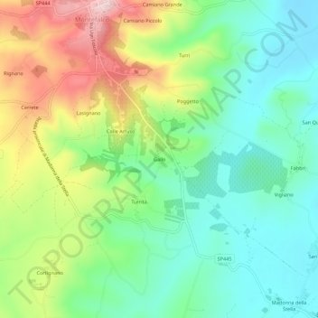 Mappa topografica Gallo, altitudine, rilievo