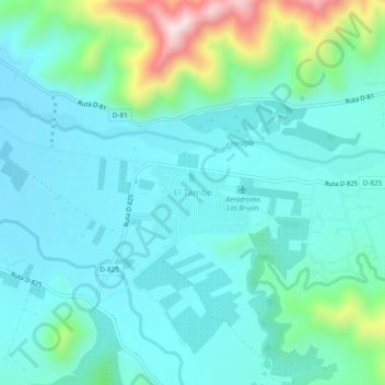 Mappa topografica El Tambo, altitudine, rilievo
