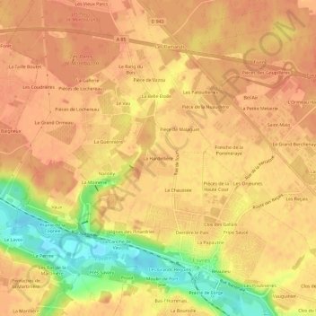 Mappa topografica La Hardellière, altitudine, rilievo