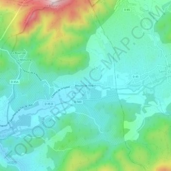 Mappa topografica Moulin de Redon, altitudine, rilievo