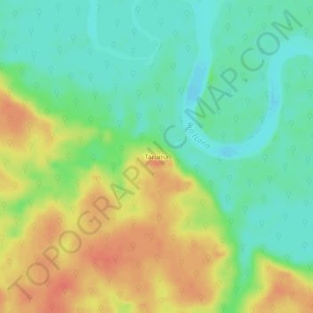 Mappa topografica Taruma, altitudine, rilievo