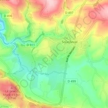 Mappa topografica La Mare Pinet, altitudine, rilievo