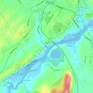 Mappa topografica Wilbur, altitudine, rilievo