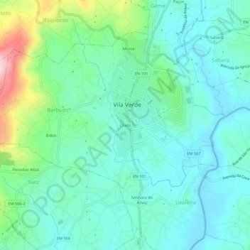 Mappa topografica Chelo, altitudine, rilievo