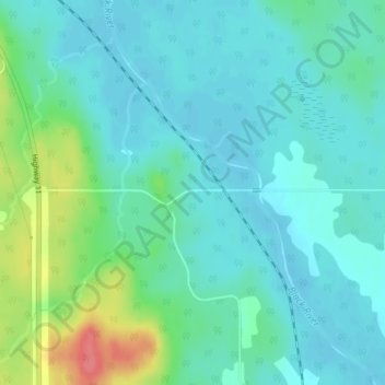 Mappa topografica Wavell, altitudine, rilievo