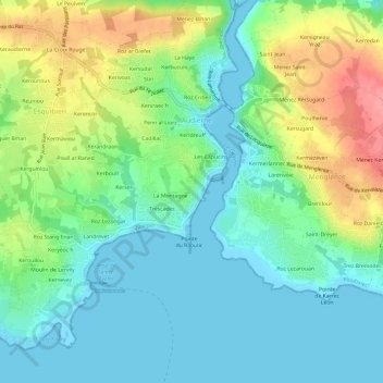 Mappa topografica Coz Fornic, altitudine, rilievo