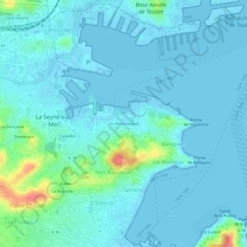 Mappa topografica Les Mouissèques, altitudine, rilievo