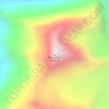 Mappa topografica Koyo Zom, altitudine, rilievo