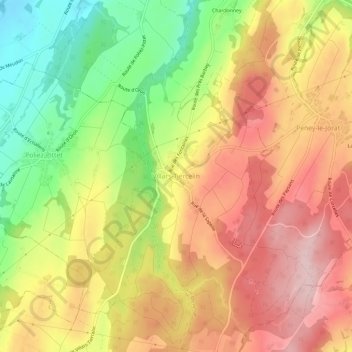 Mappa topografica Villars-Tiercelin, altitudine, rilievo