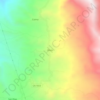 Mappa topografica Otuto, altitudine, rilievo