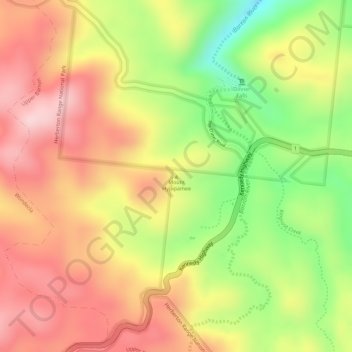 Mappa topografica Mount Hypipamee, altitudine, rilievo