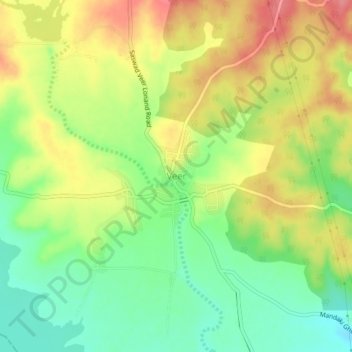 Mappa topografica Veer, altitudine, rilievo