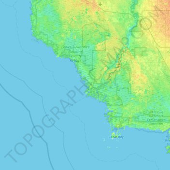Mappa topografica Palm Island, altitudine, rilievo