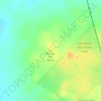 Mappa topografica Purple Hill, altitudine, rilievo