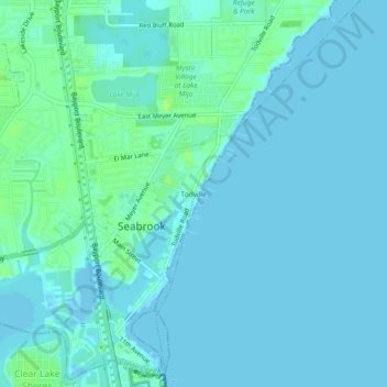 Mappa topografica Todville, altitudine, rilievo