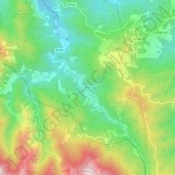 Mappa topografica Molini, altitudine, rilievo