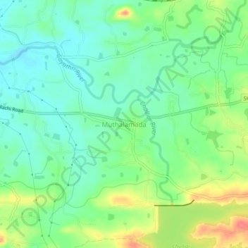 Mappa topografica Muthalamada, altitudine, rilievo