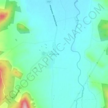 Mappa topografica Whitfield, altitudine, rilievo