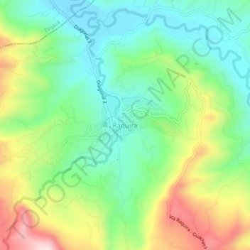 Mappa topografica Ráquira, altitudine, rilievo