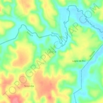 Mappa topografica Cigana, altitudine, rilievo