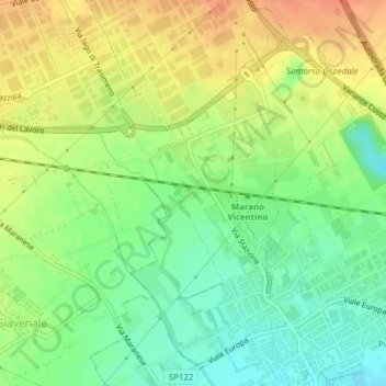 Mappa topografica Località Casoni, altitudine, rilievo