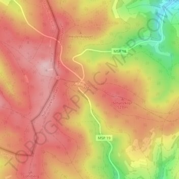 Mappa topografica Bayerische Schanz (507,9), altitudine, rilievo