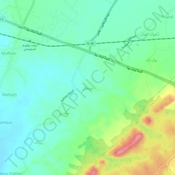 Mappa topografica Mohal, altitudine, rilievo
