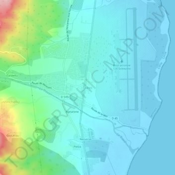 Mappa topografica Travo, altitudine, rilievo