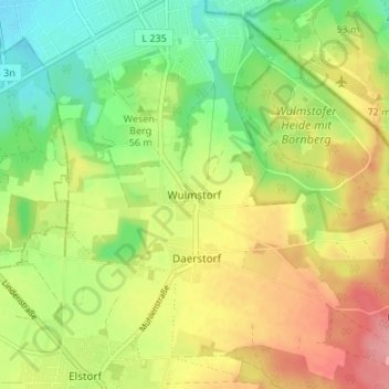 Mappa topografica Wulmstorf, altitudine, rilievo