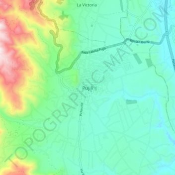 Mappa topografica Pujilí, altitudine, rilievo