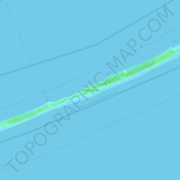 Mappa topografica Water Island, altitudine, rilievo
