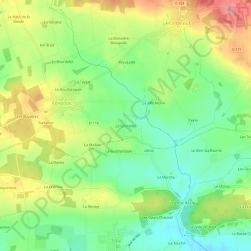 Mappa topografica Le Cormelet, altitudine, rilievo