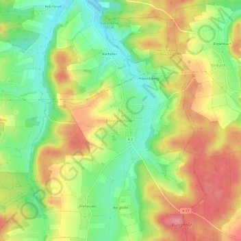Mappa topografica Konradshofen, altitudine, rilievo