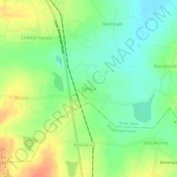 Mappa topografica Dimba, altitudine, rilievo