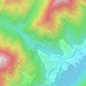 Mappa topografica Rizzios, altitudine, rilievo