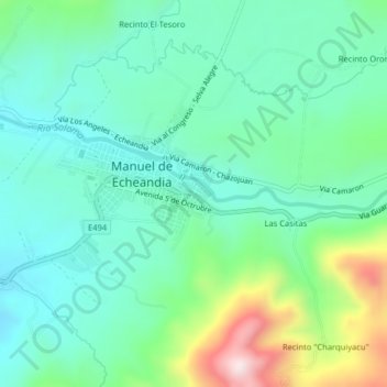 Mappa topografica Recinto "San Vicente", altitudine, rilievo