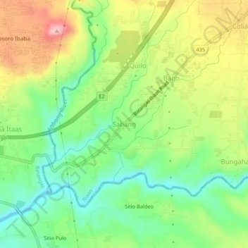 Mappa topografica Sabang, altitudine, rilievo