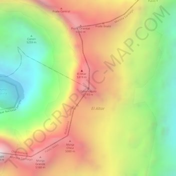 Mappa topografica Tabernáculo, altitudine, rilievo