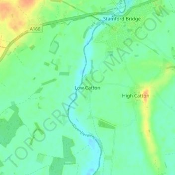 Mappa topografica Low Catton, altitudine, rilievo